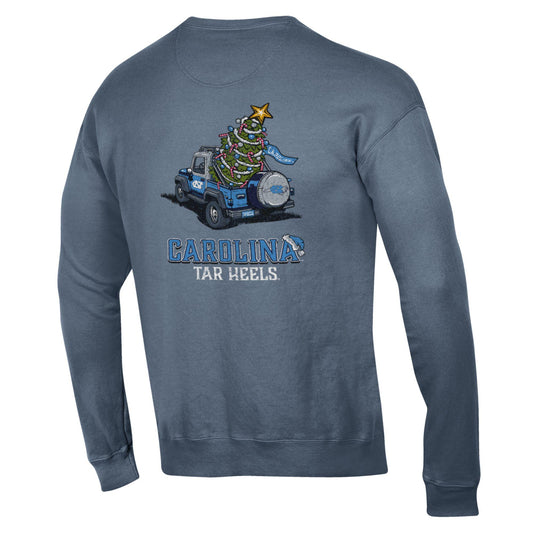 Carolina Tar Heels Christmas Jeep Crewneck Sweatshirt