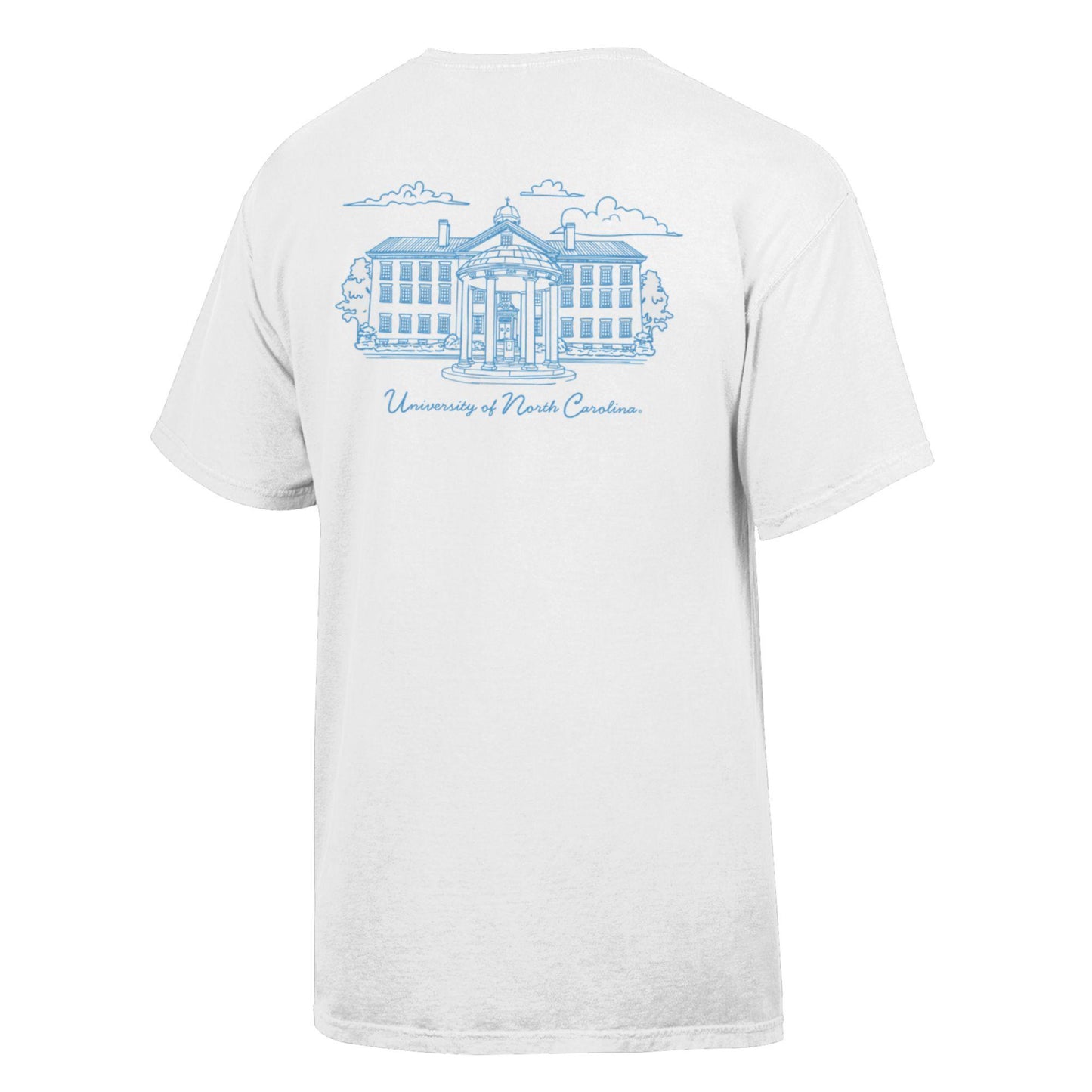 UNC Old Well Scene White Comfort Wash T-Shirt