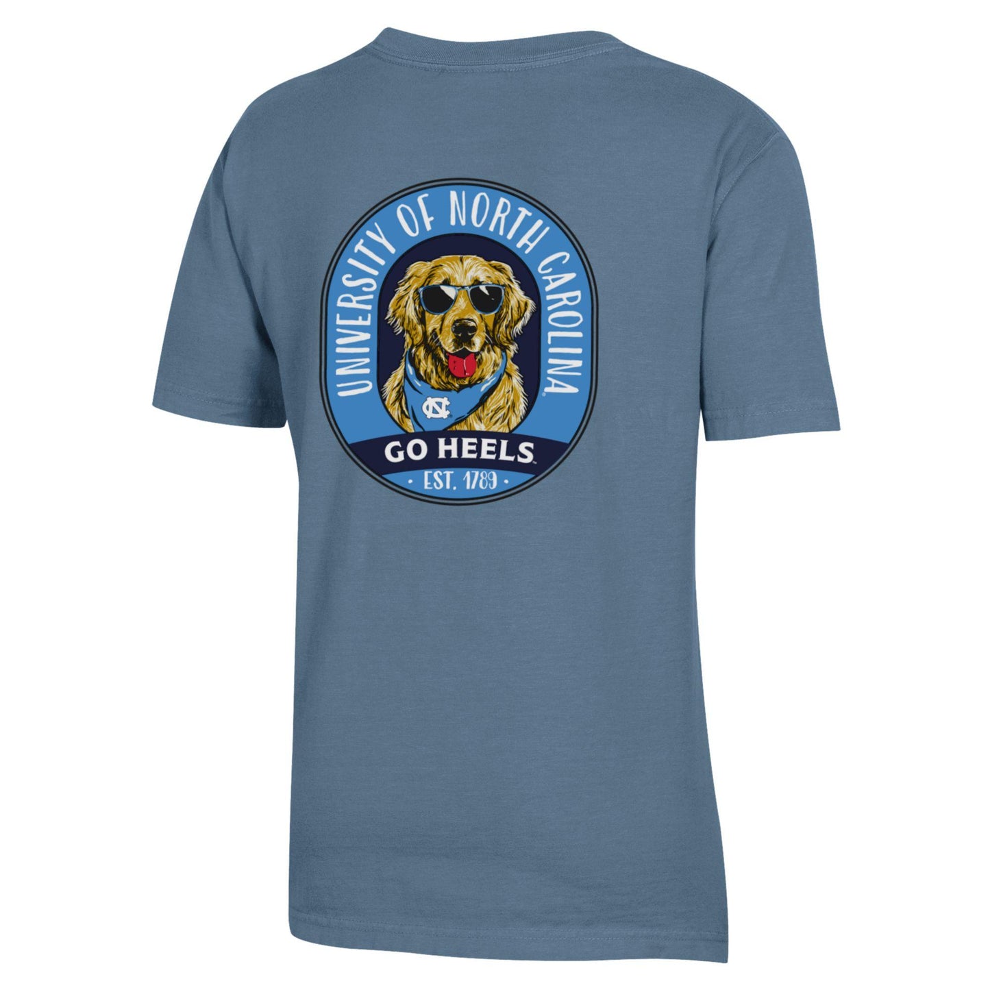 Carolina Tar Heels Golden Retriever in Sunglasses Kid's T-Shirt