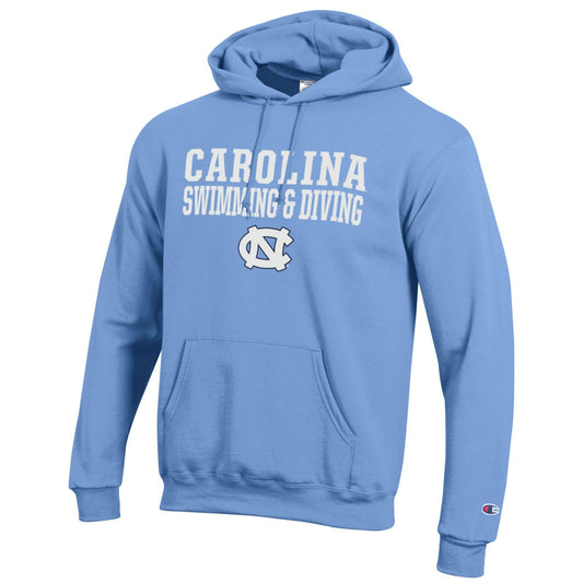 Carolina Swimming and Diving Adult Hoodie with UNC Logo by Champion