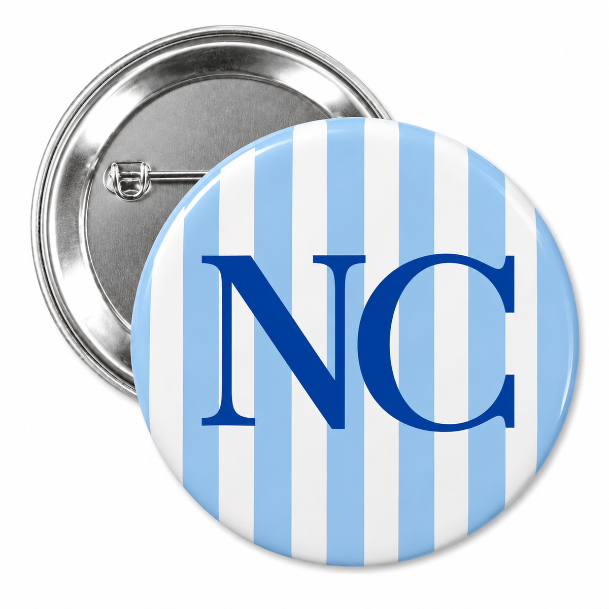 North Carolina Striped Button Pin 3"