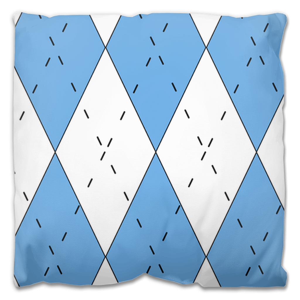 Carolina Blue and White Argyle Outdoor Pillow