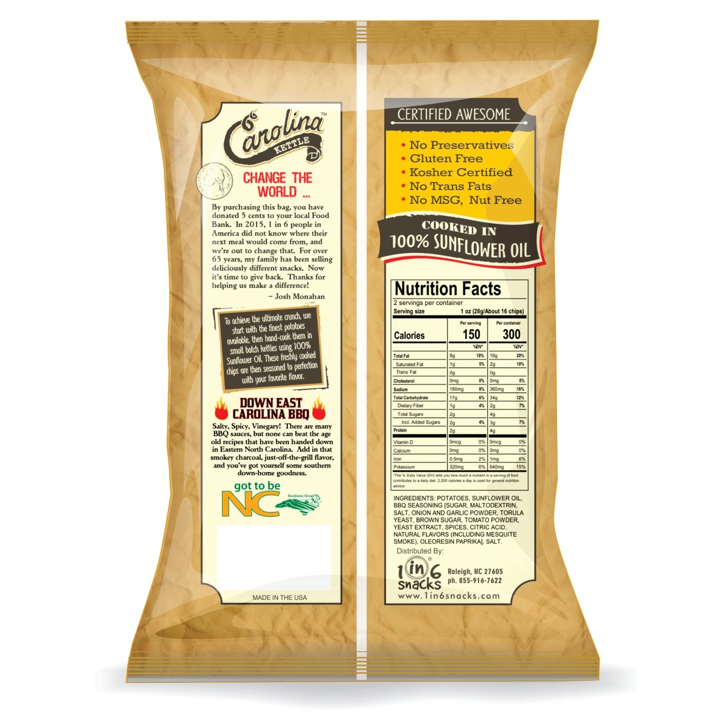BBQ Carolina Kettle Chips - 2 oz Bag