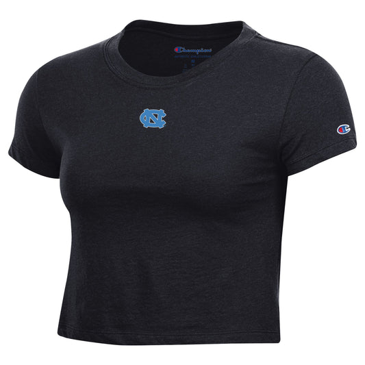 UNC Logo Women's Baby Tee Style Black Crop Top