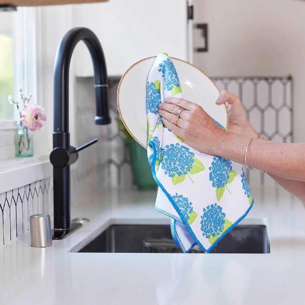 Hydrangea Blue Kitchen Tea Towel