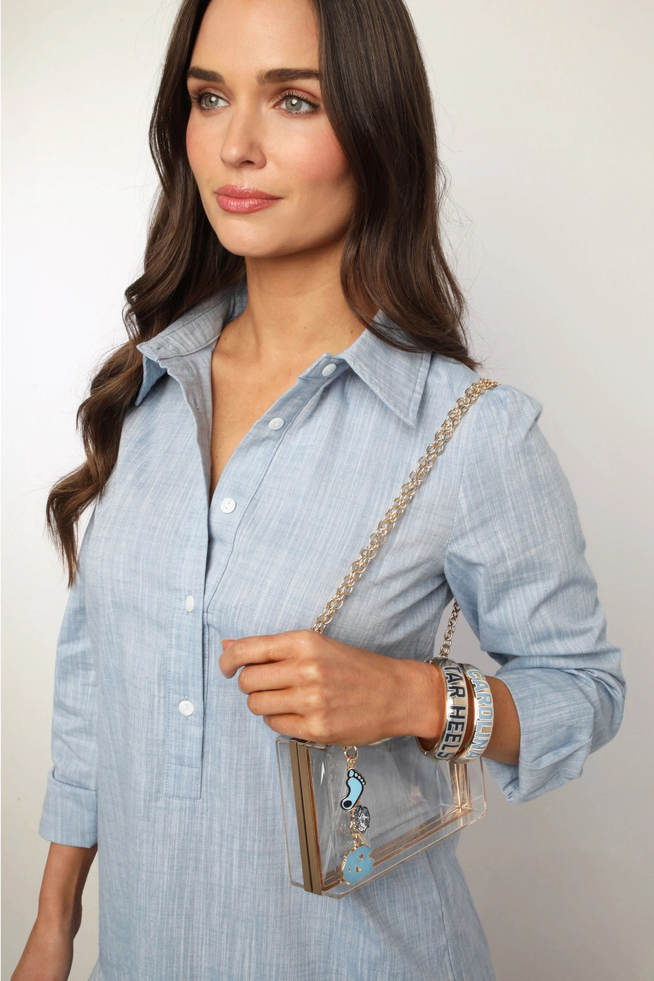 North Carolina Tarheels Heart Cluster Bag Charm