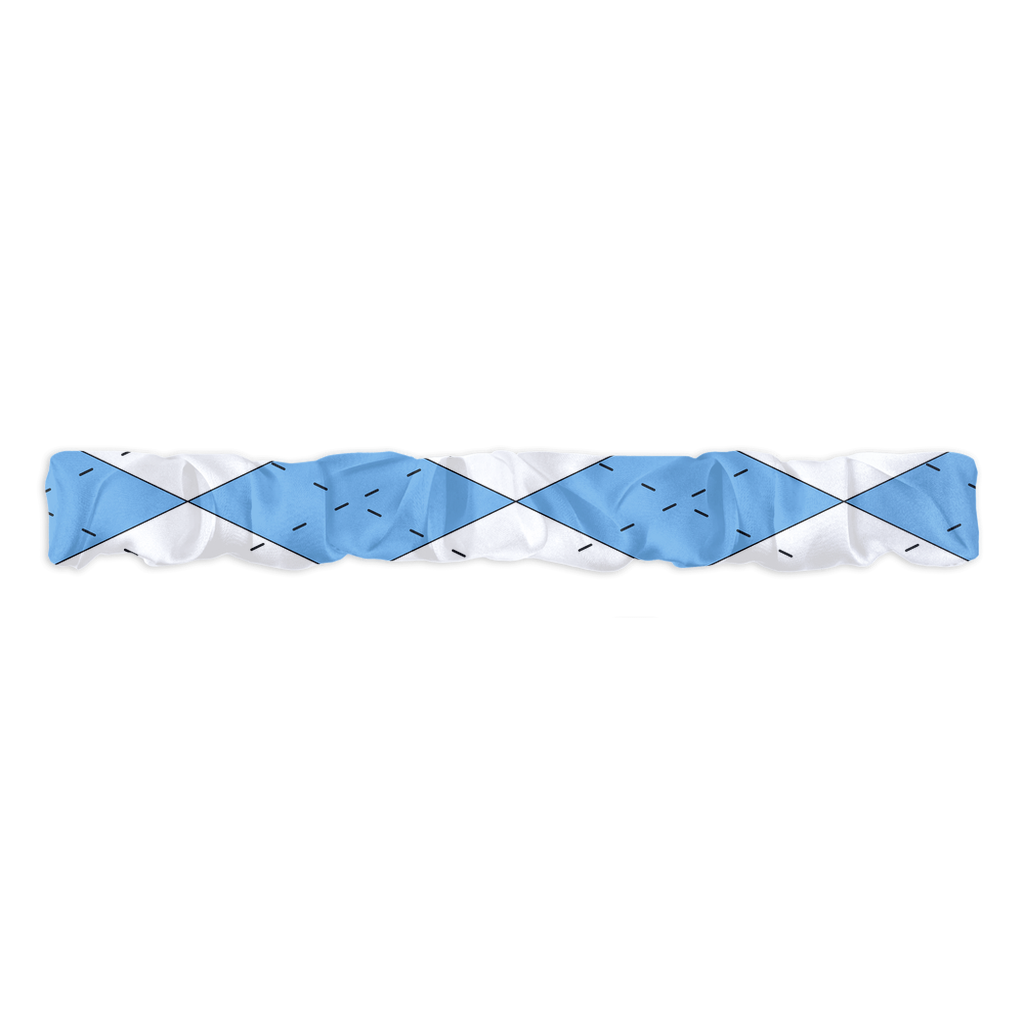 Carolina Blue and White Argyle Scrunchie