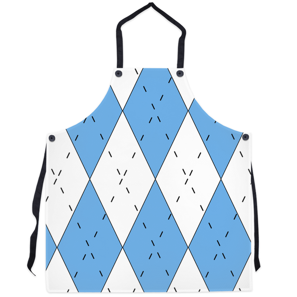 Carolina Blue and White Argyle Apron