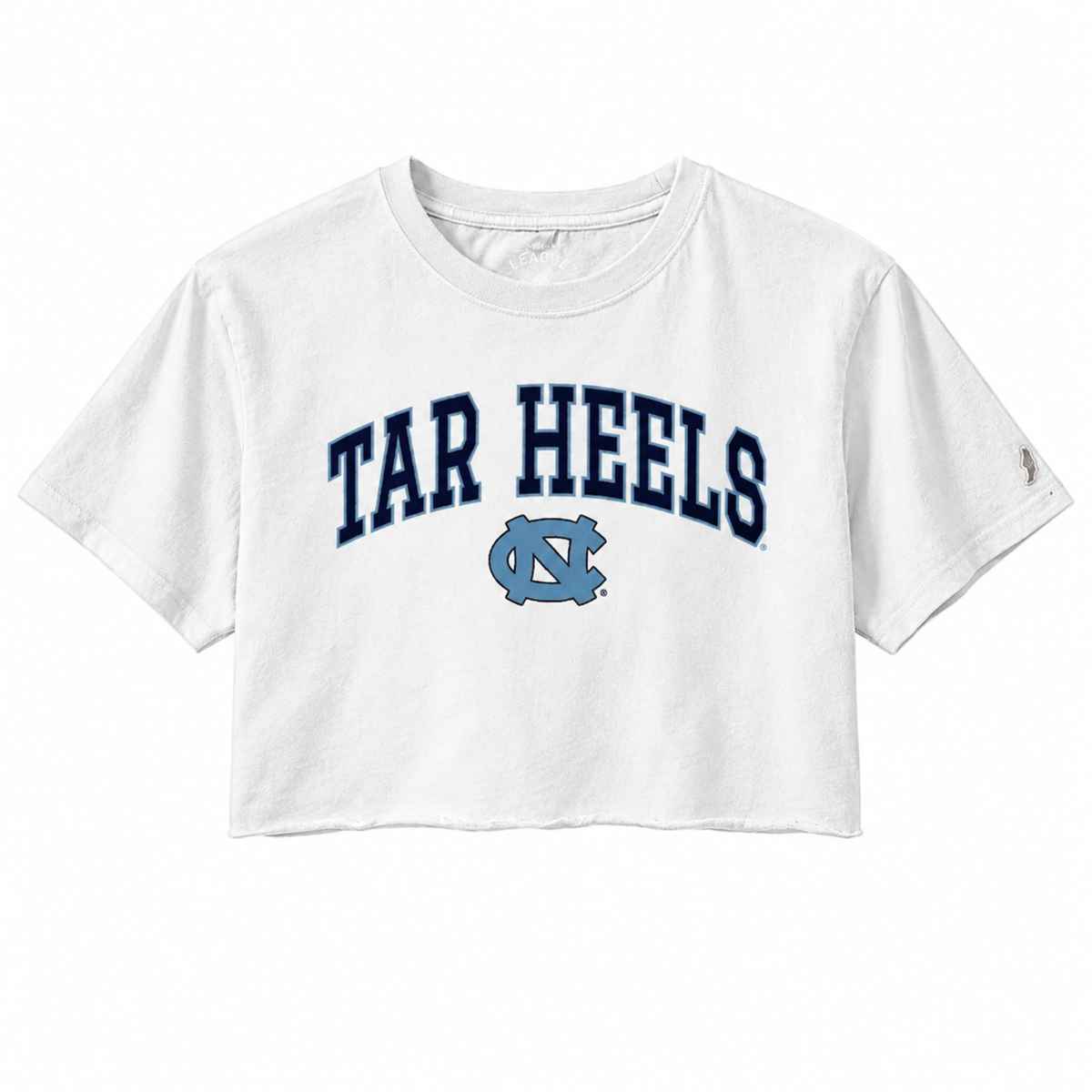 Carolina Tar Heels White Hand Cut Crop Top