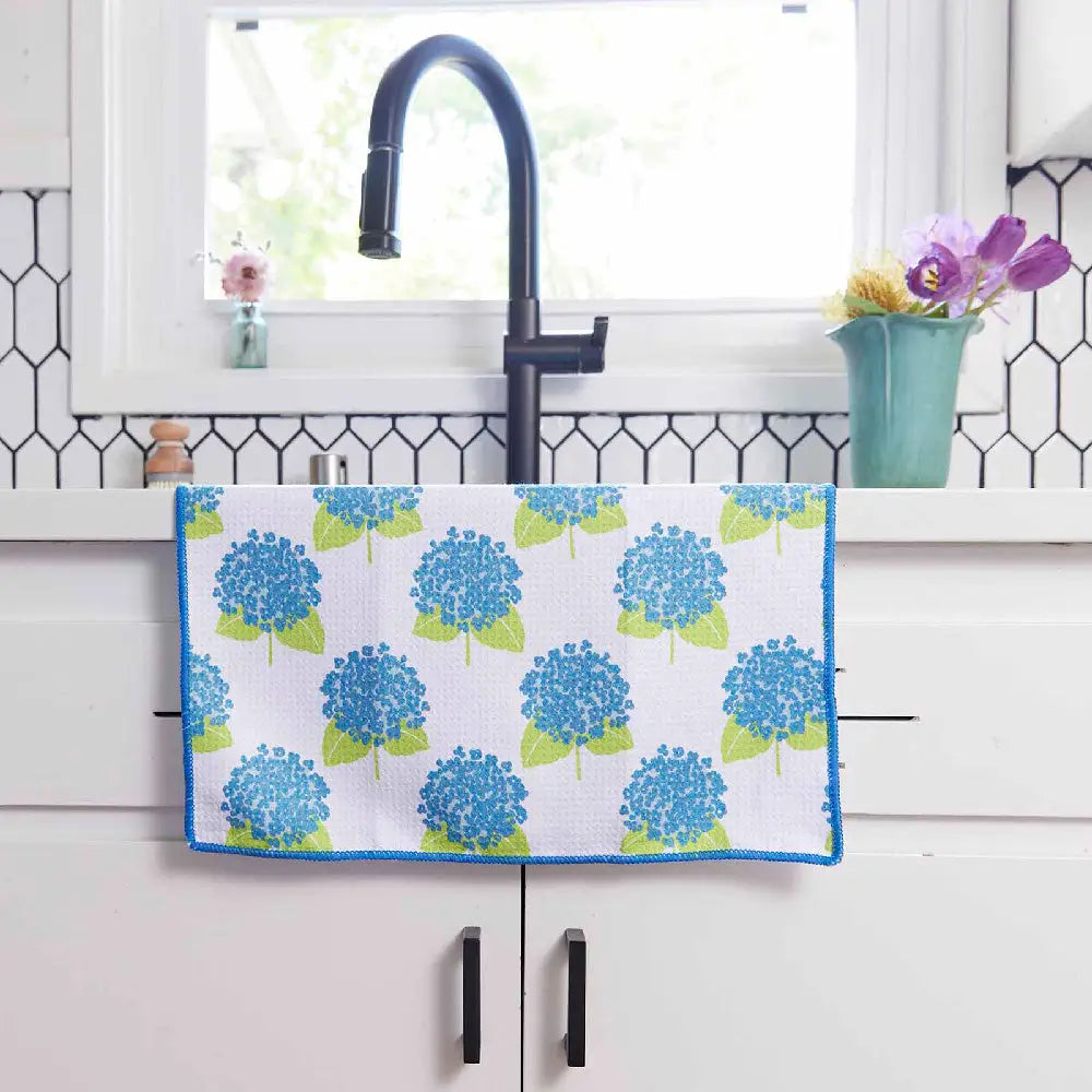 Hydrangea Blue Kitchen Tea Towel