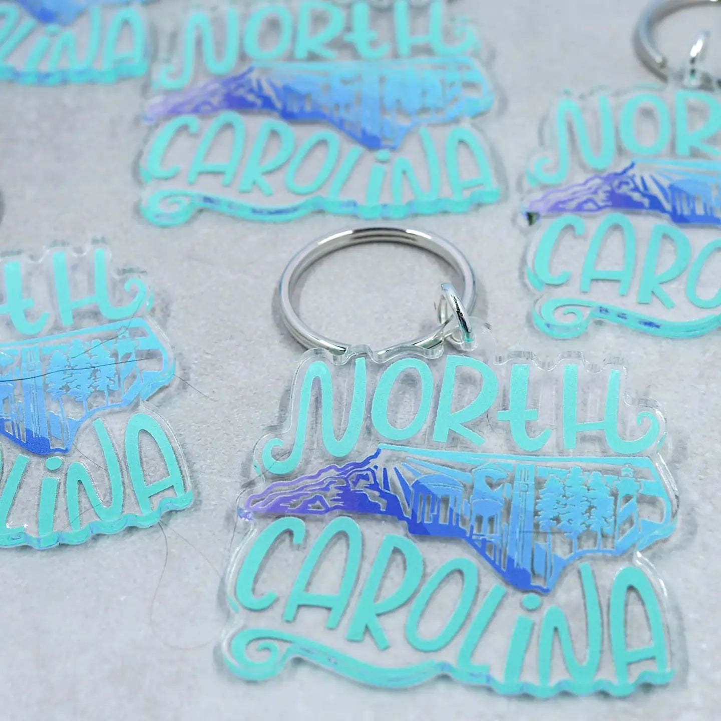 North Carolina Illustrated Keychain by Little Designs