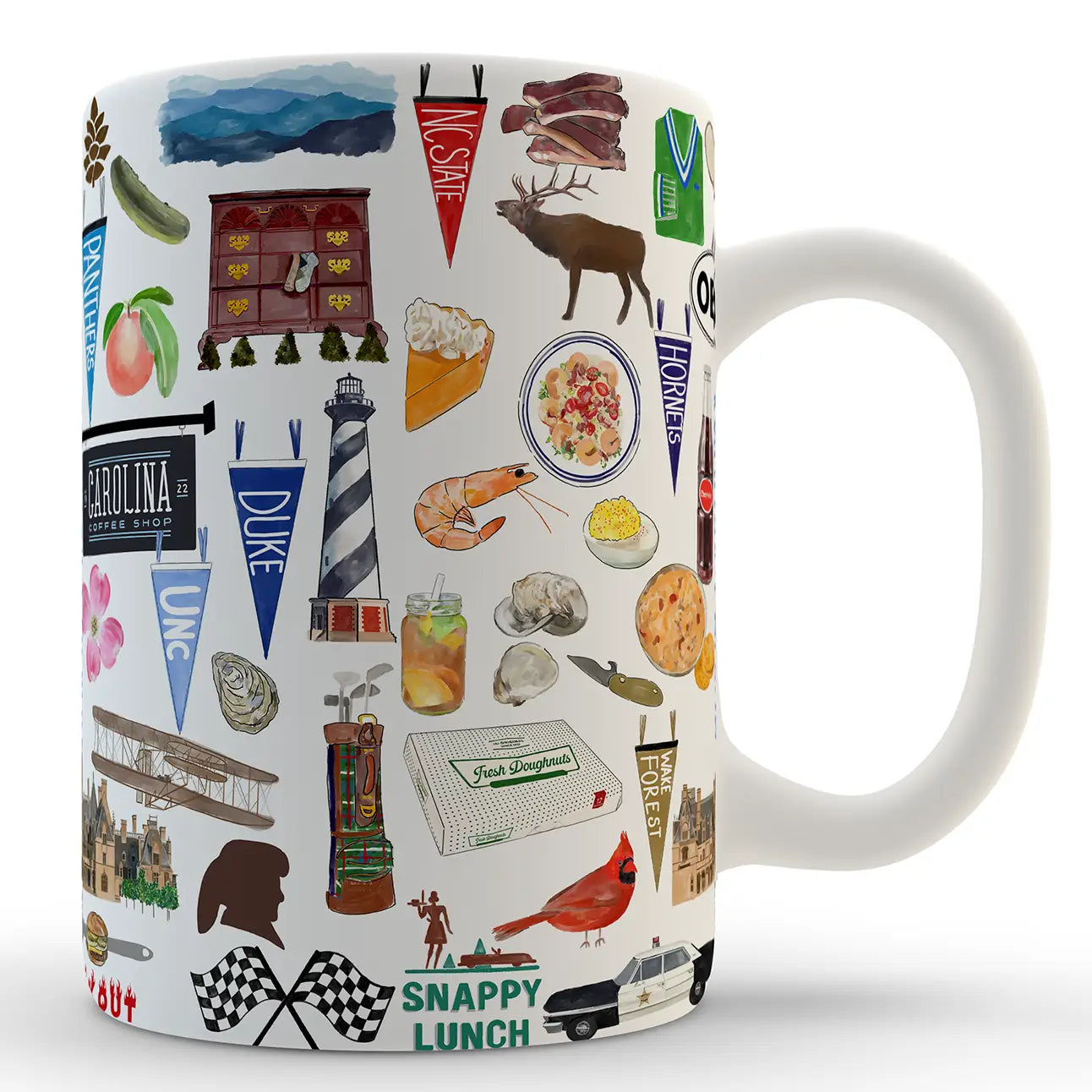 North Carolina Ceramic Famous Icons Mug