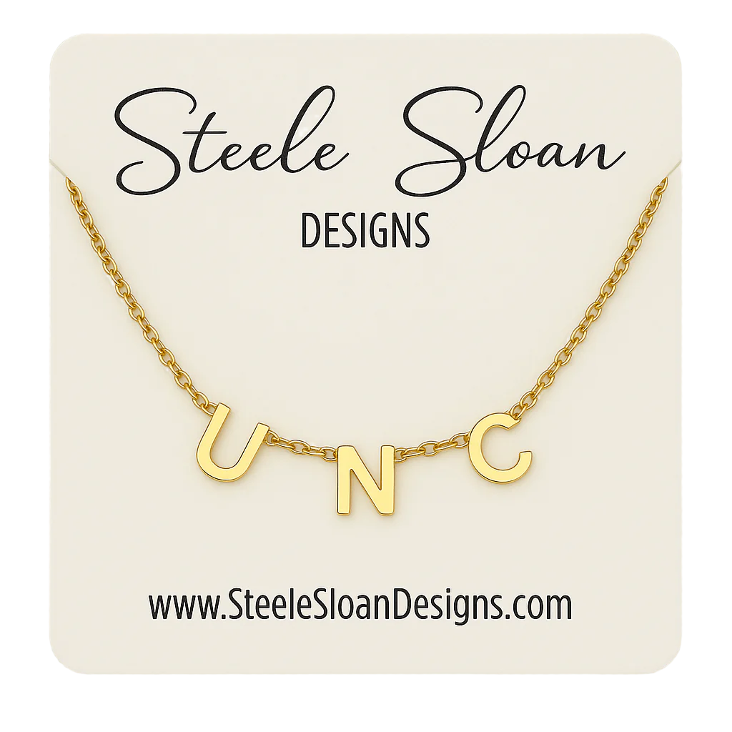 UNC Tar Heels Charm Necklace in Gold