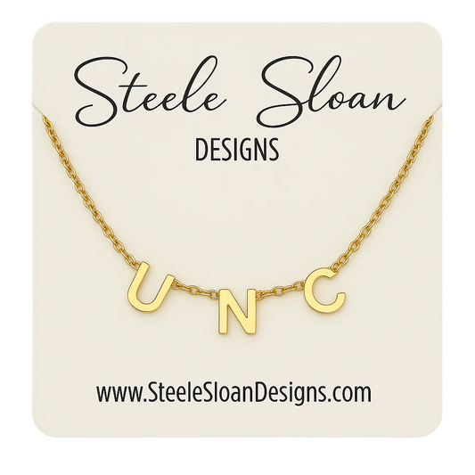 UNC Tar Heels Charm Necklace in Gold