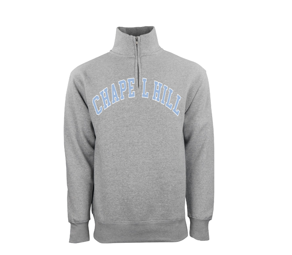 Chapel Hill Grey Embroidered 1/4 Zip Pullover Sweatshirt