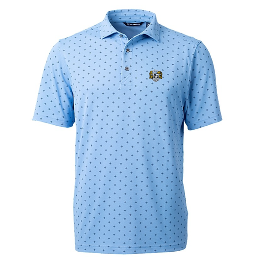 Vault Rameses Logo Cutter & Buck Virtue Eco Pique Tile Print Recycled Mens Polo