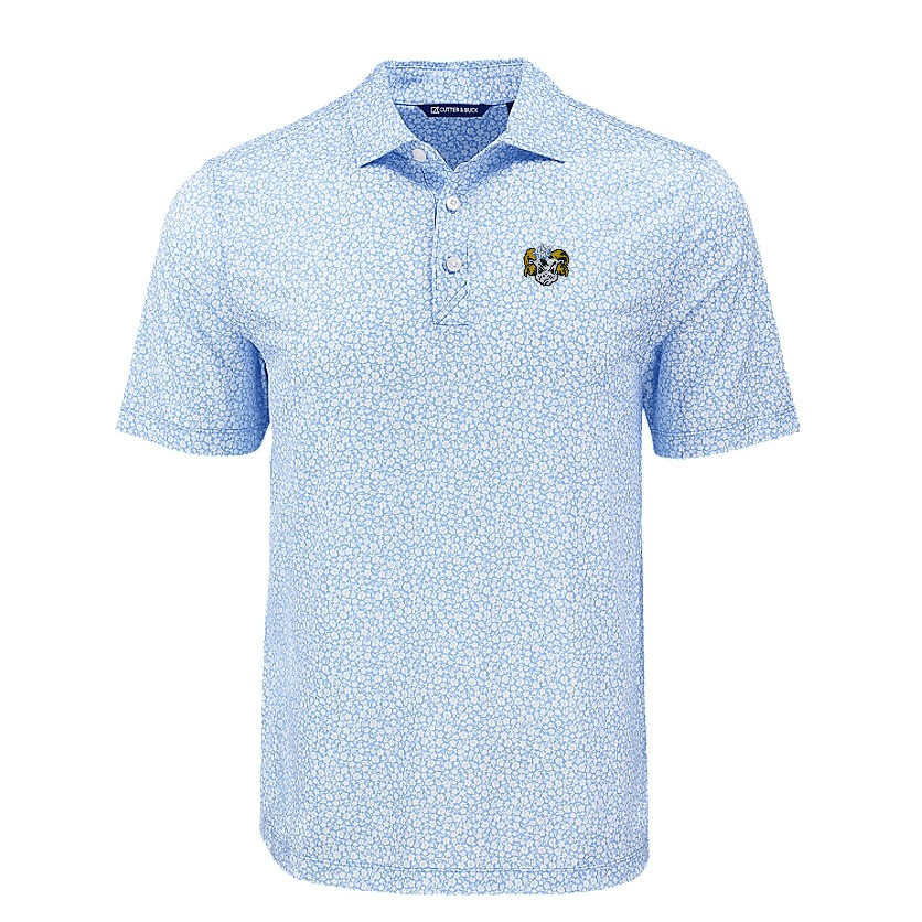 Vault Rameses Logo Cutter & Buck Pike Eco Flora Print Recycled Mens Polo