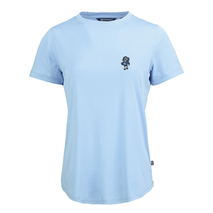 Strutting Rameses Embroidered Logo Cutter & Buck Coastline Epic Comfort Recycled Womens Short Sleeve Tee