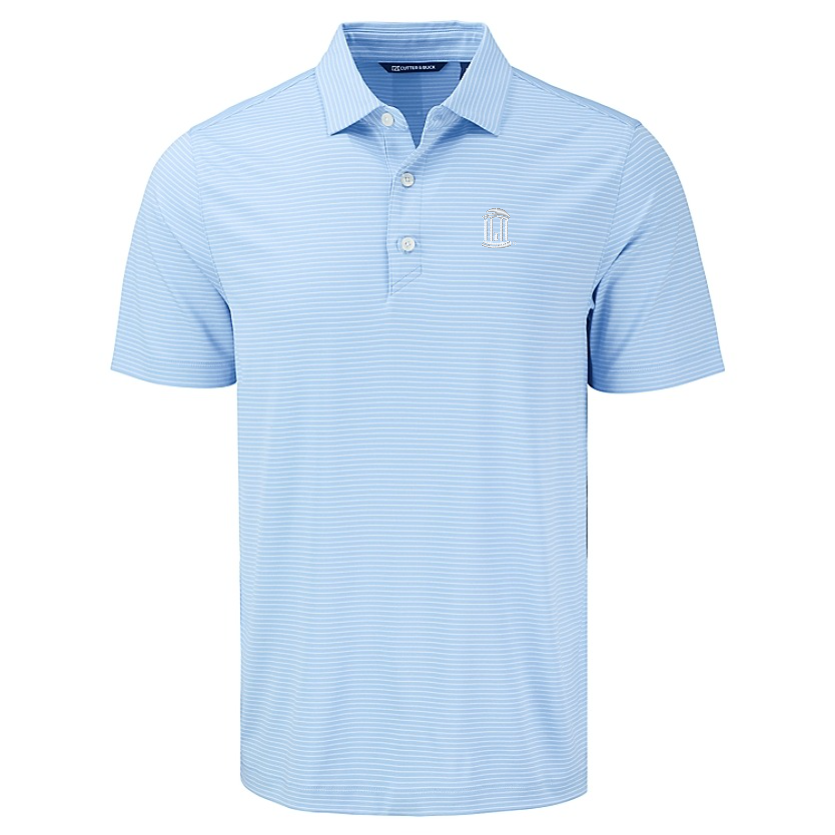 UNC Old Well Logo Forge Eco Fine Striped Polo by Cutter and Buck