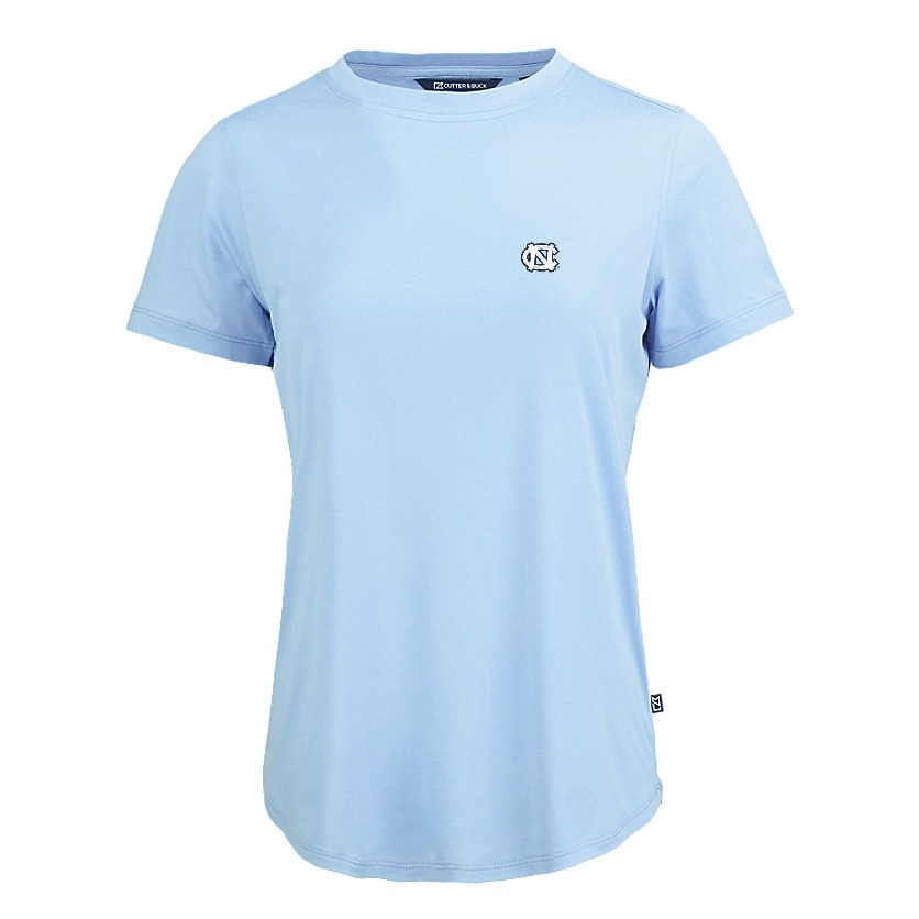 UNC Embroidered Logo Cutter & Buck Coastline Epic Comfort Recycled Womens Short Sleeve Tee