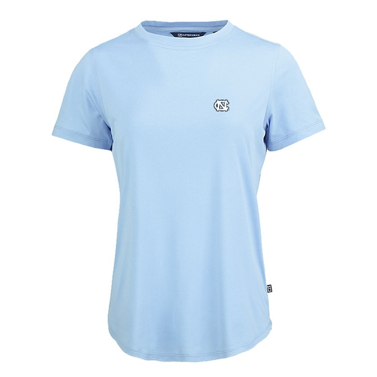UNC Embroidered Logo Cutter & Buck Coastline Epic Comfort Recycled Womens Short Sleeve Tee