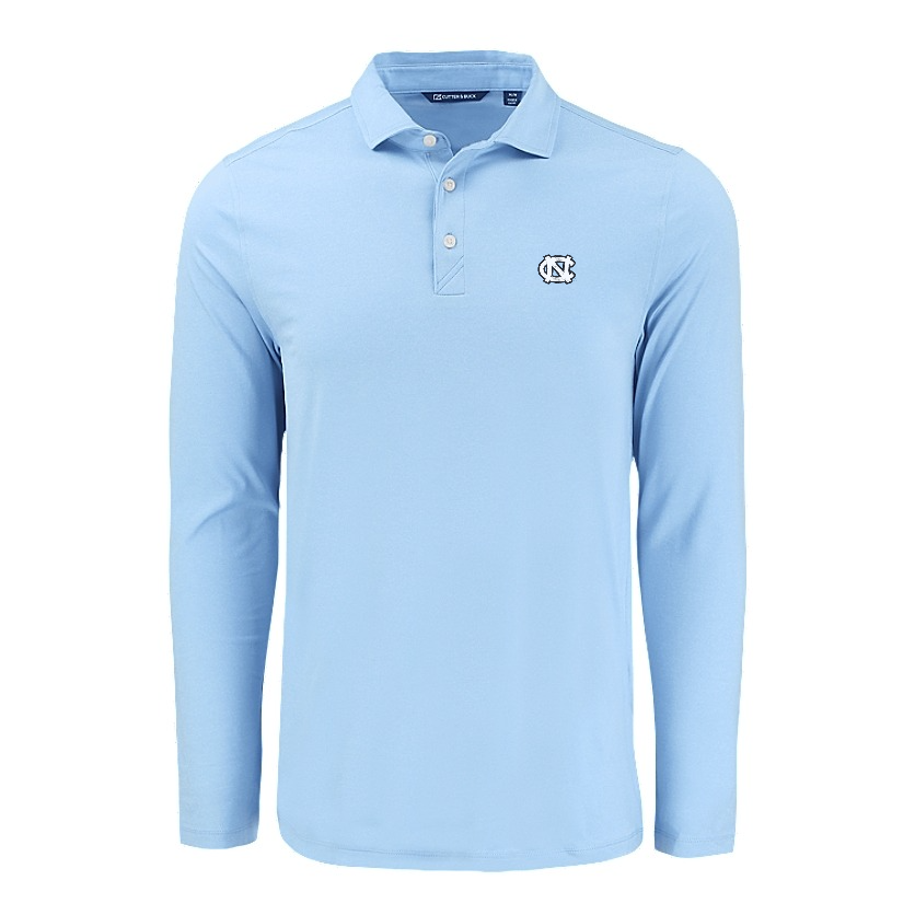 UNC Embroidered Logo Cutter & Buck Coastline Epic Comfort Recycled Mens Long Sleeve Polo