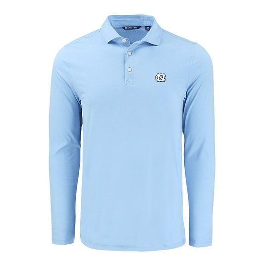 UNC Embroidered Logo Cutter & Buck Coastline Epic Comfort Recycled Mens Long Sleeve Polo