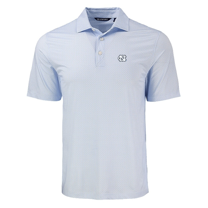 UNC Embroidered Logo Cutter & Buck Pike Eco Diamond Dot Print Recycled Mens Polo