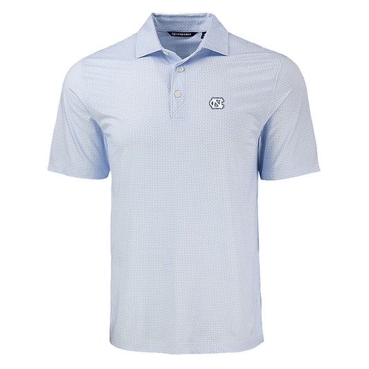 UNC Embroidered Logo Cutter & Buck Pike Eco Diamond Dot Print Recycled Mens Polo