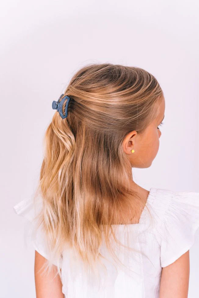 Tiny Hair Clip by Teleties - Denim Blue