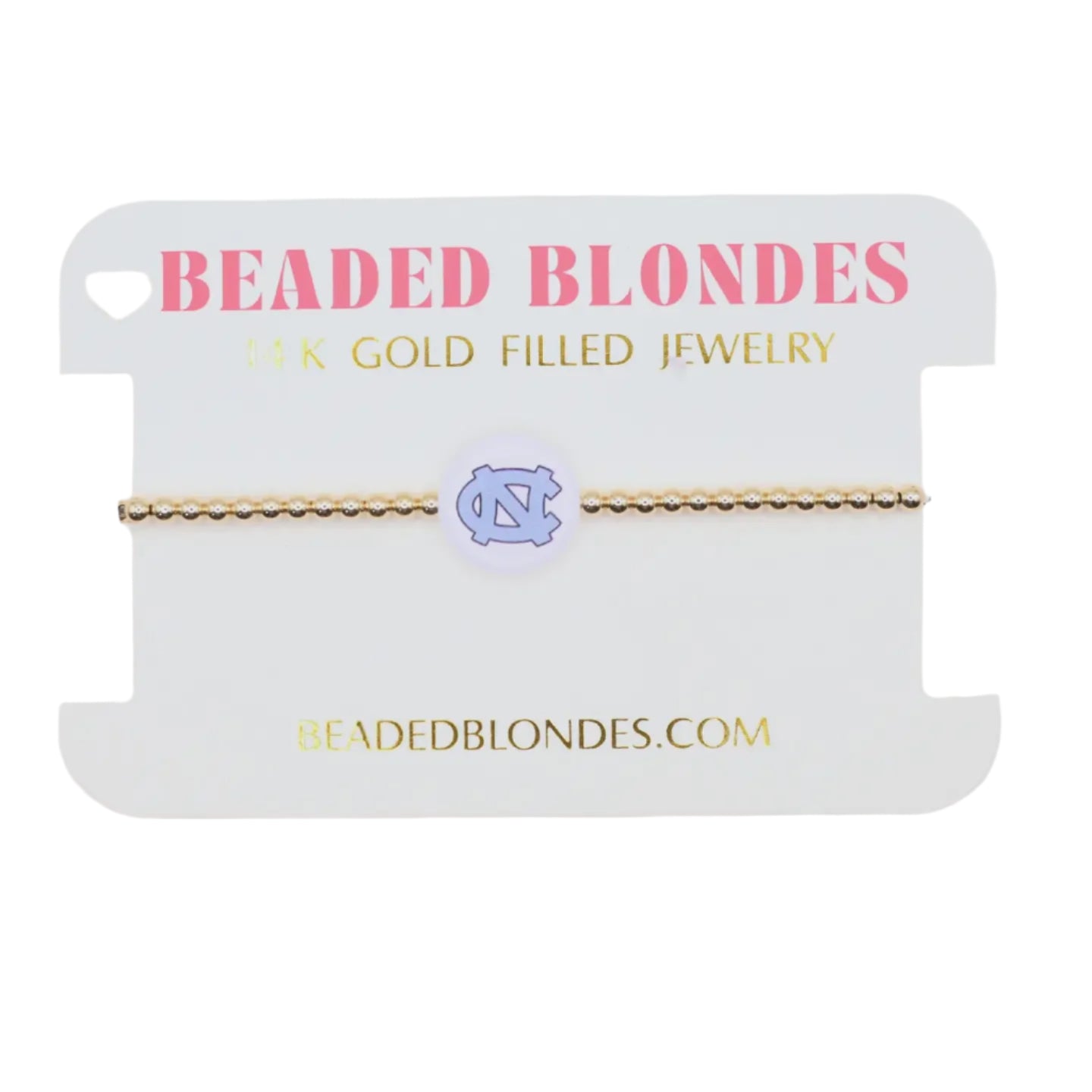 Gold North Carolina/ Tar Heels Logo Bracelet