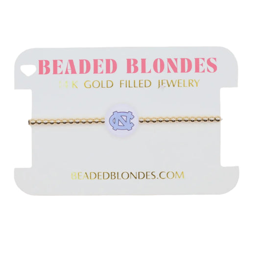 Gold North Carolina/ Tar Heels Logo Bracelet