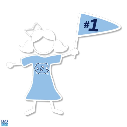 UNC STICK GIRL VINYL DECAL
