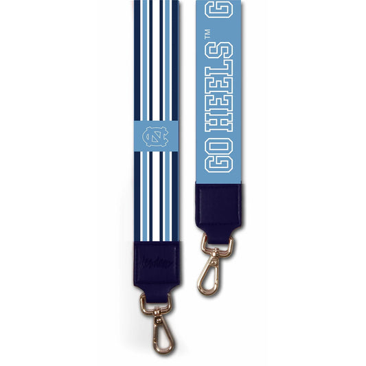 University of North Carolina carolina blue and white purse strap by Desden