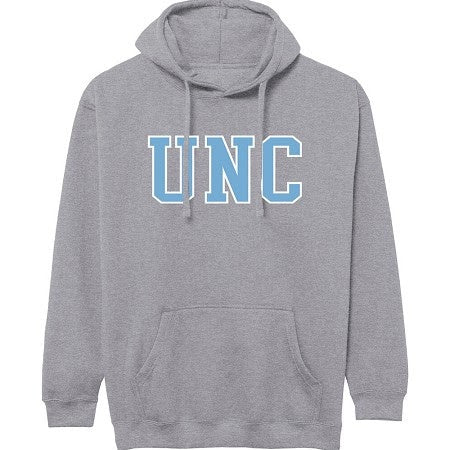 UNC Letters Adult Hoodie Sweatshirt in Grey