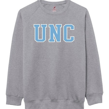 UNC Letters Adult Crewneck Sweatshirt in Grey