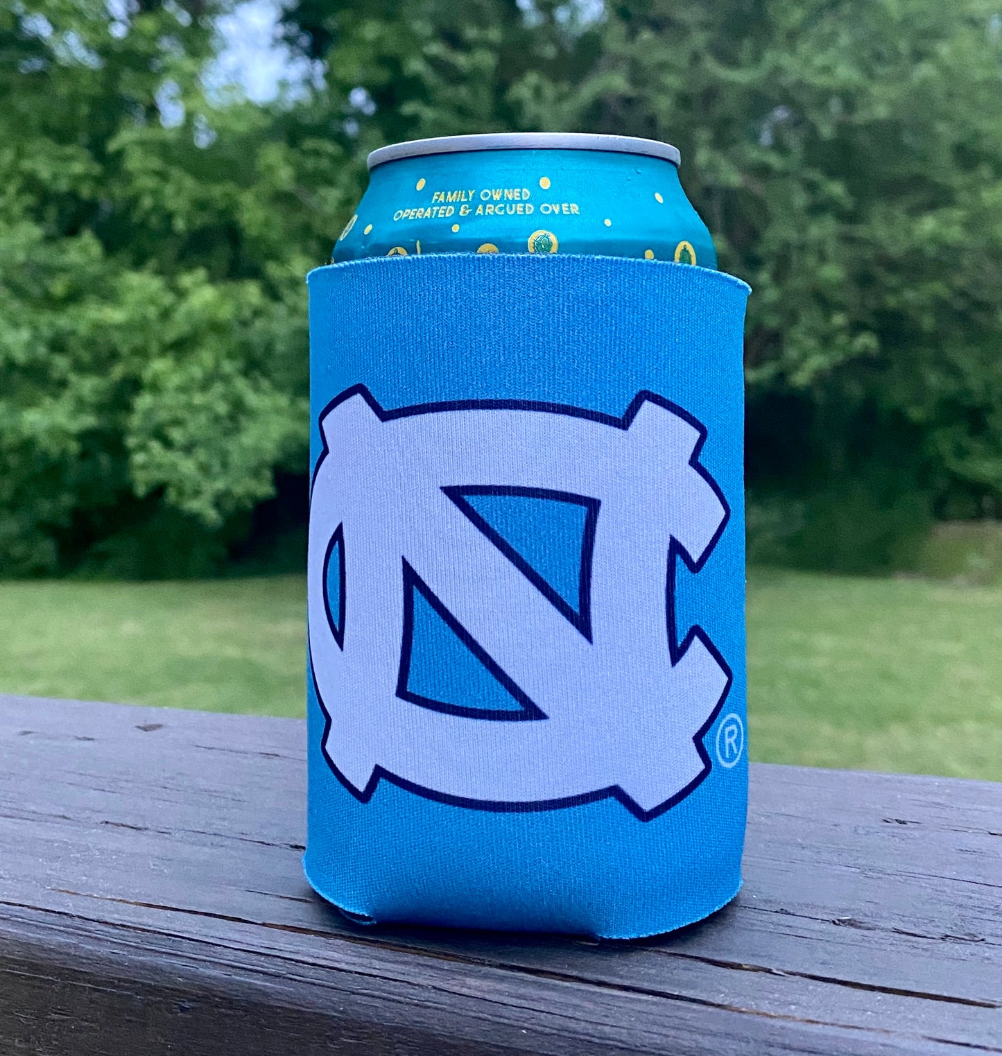 North Carolina Tar Heels JayMac Carolina Blue Interlock NC Koozie