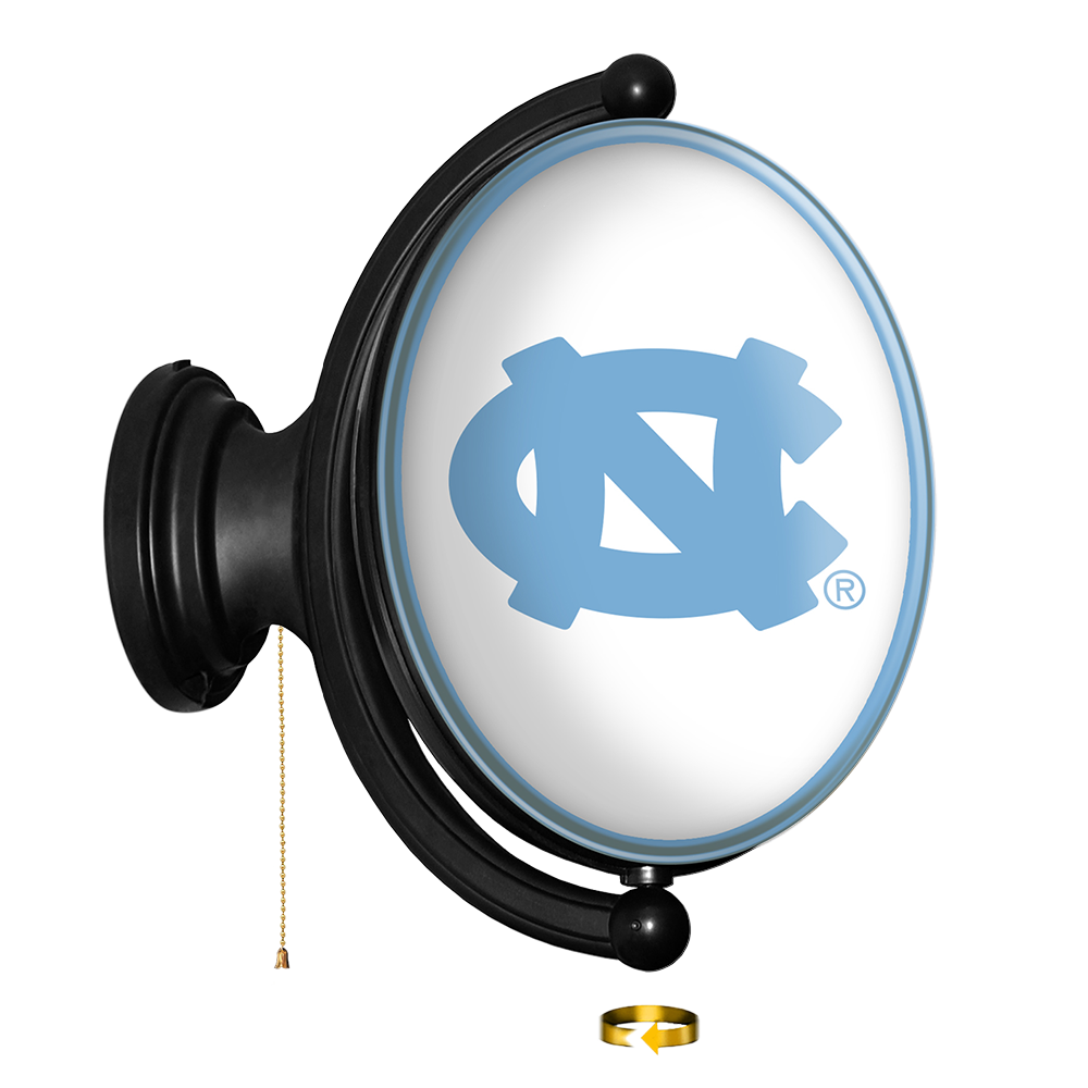 North Carolina Tar Heels: Original Oval Rotating Lighted Wall Sign White