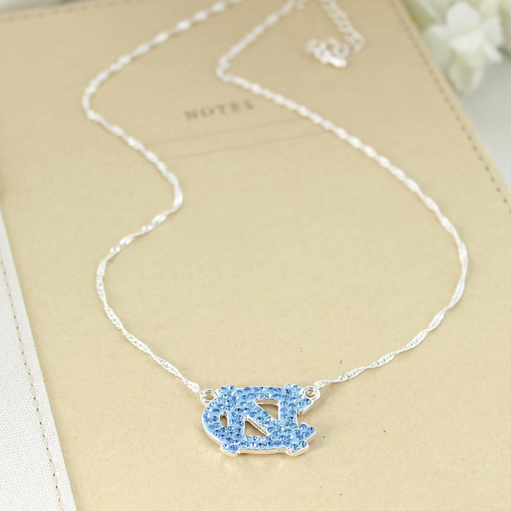 North Carolina Tar Heels Crystal Logo Necklace