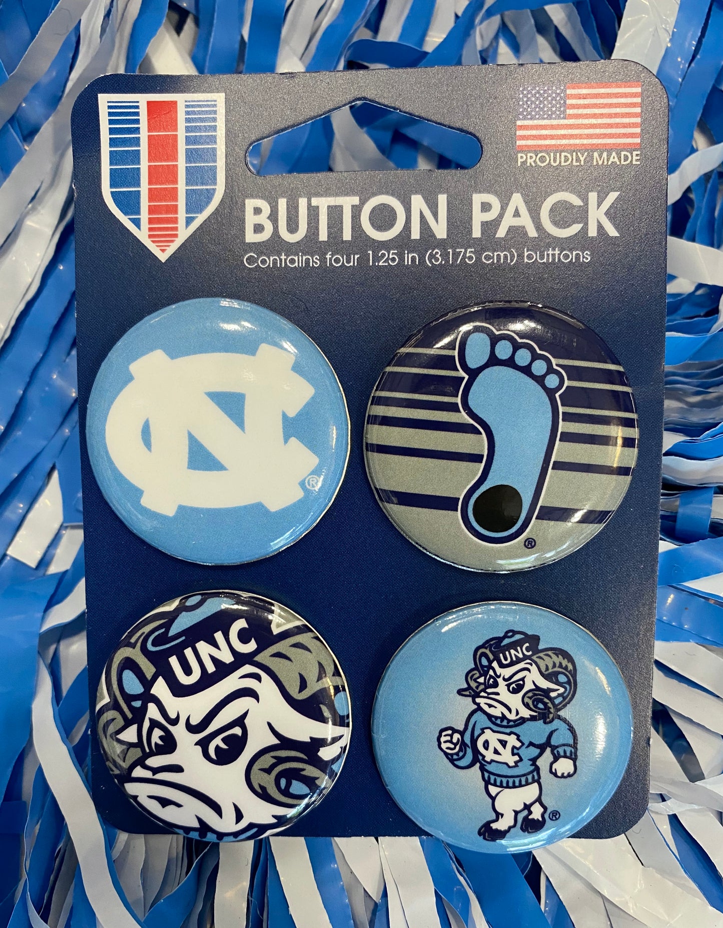 UNC Tar Heels Mini Buttons 4 Pack