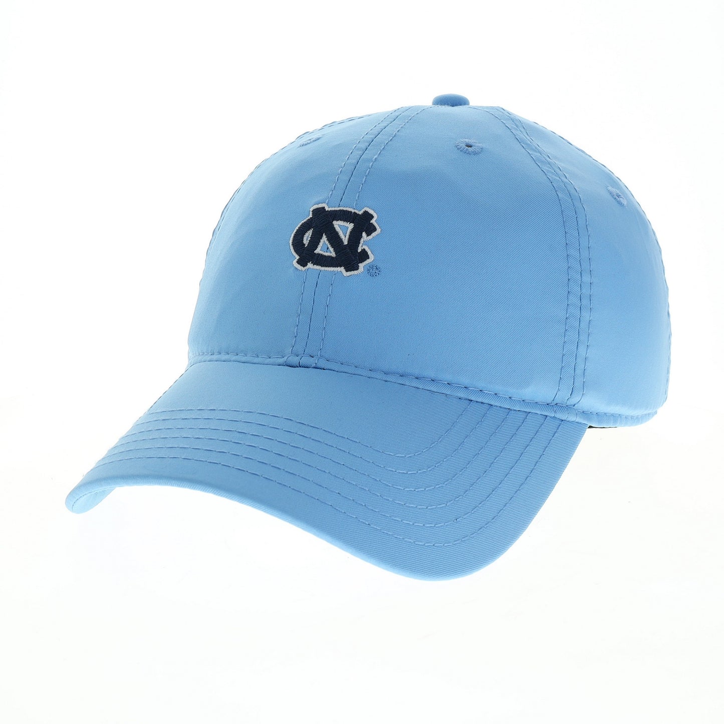 UNC Logo Dry Fit Hat in Carolina Blue with Mini NC Interlock