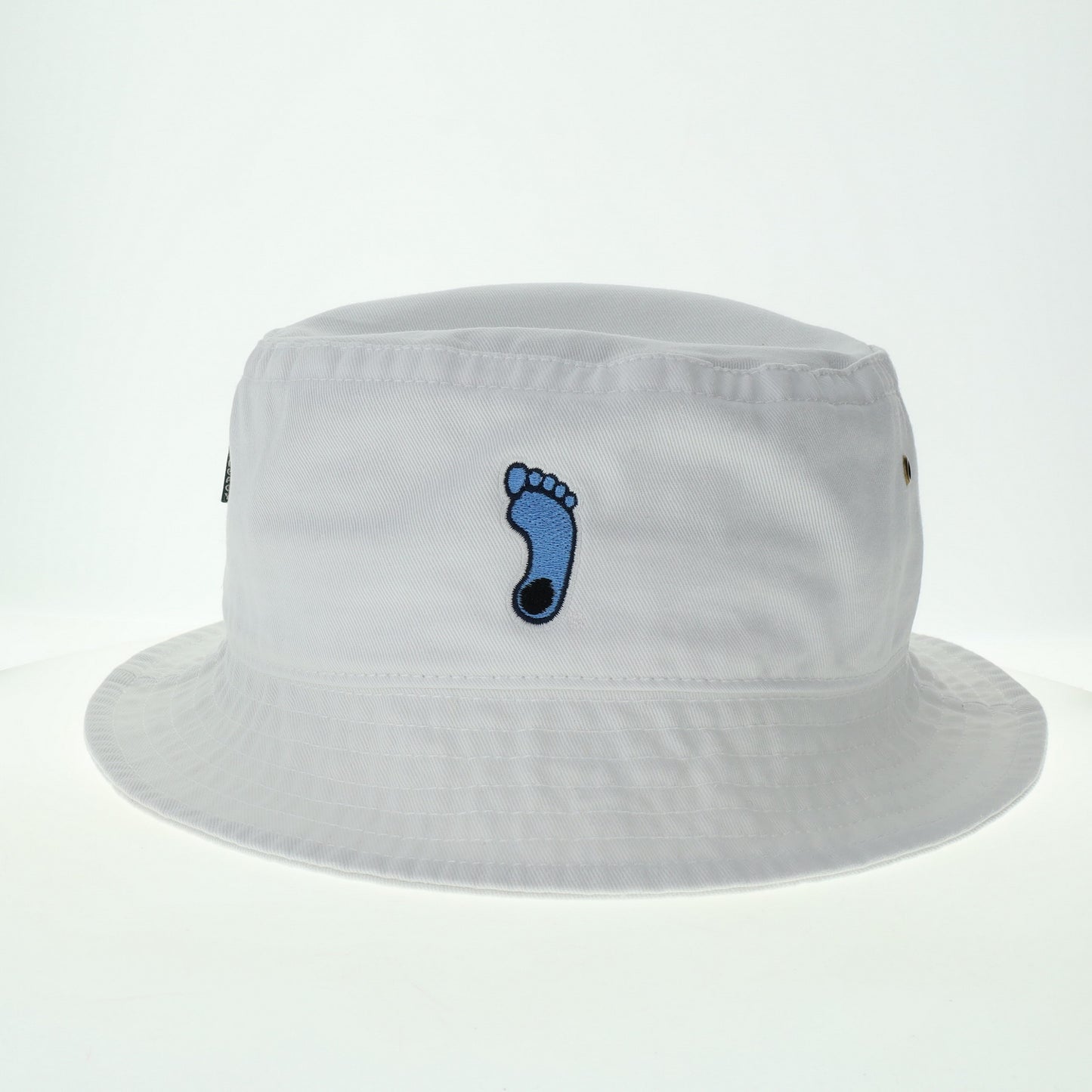 UNC Canvas Bucket Hat in White with Foot