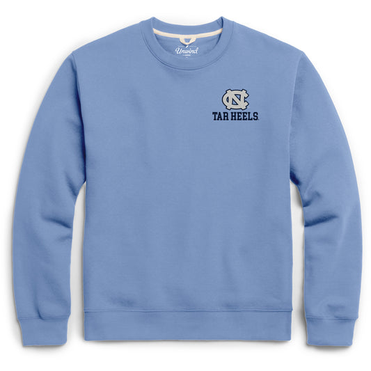 UNC Logo Crewneck Sweatshirt Carolina Blue with Embroidery