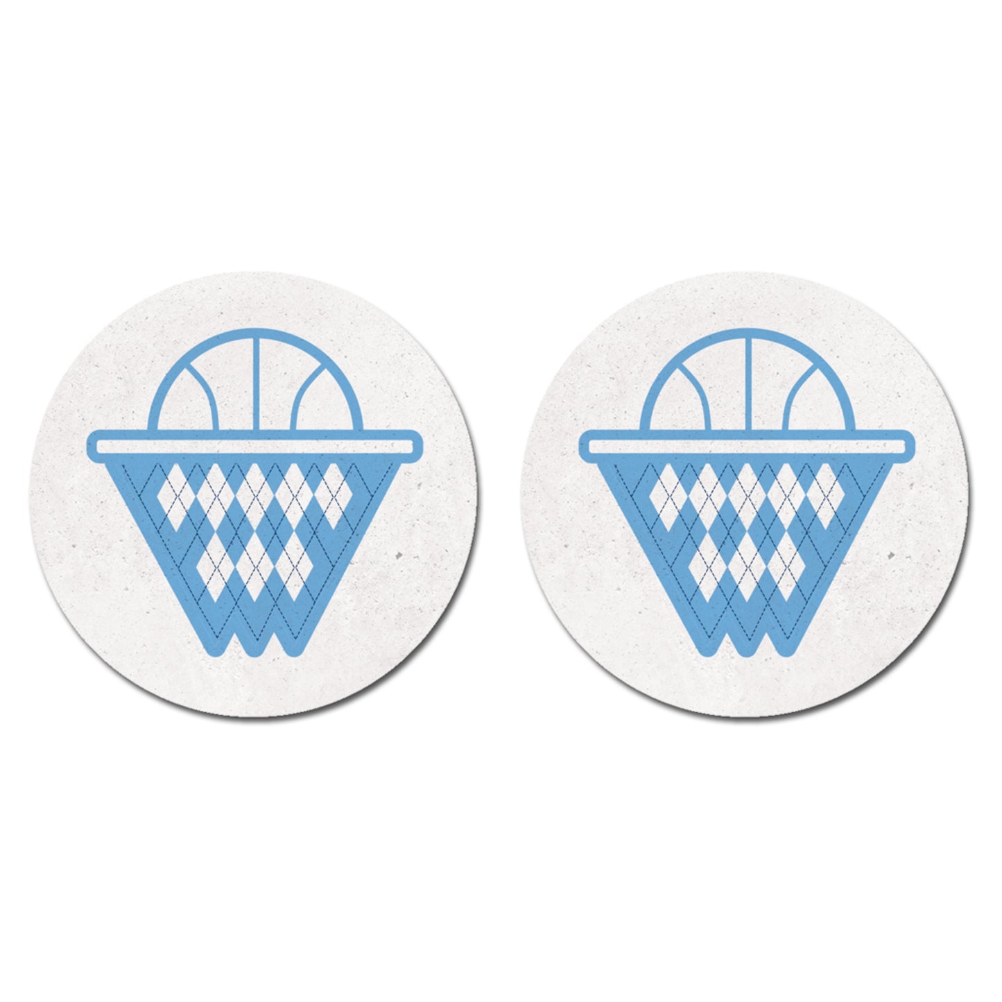 SHB Argyle Basketball Net Car Coaster 2-Pack