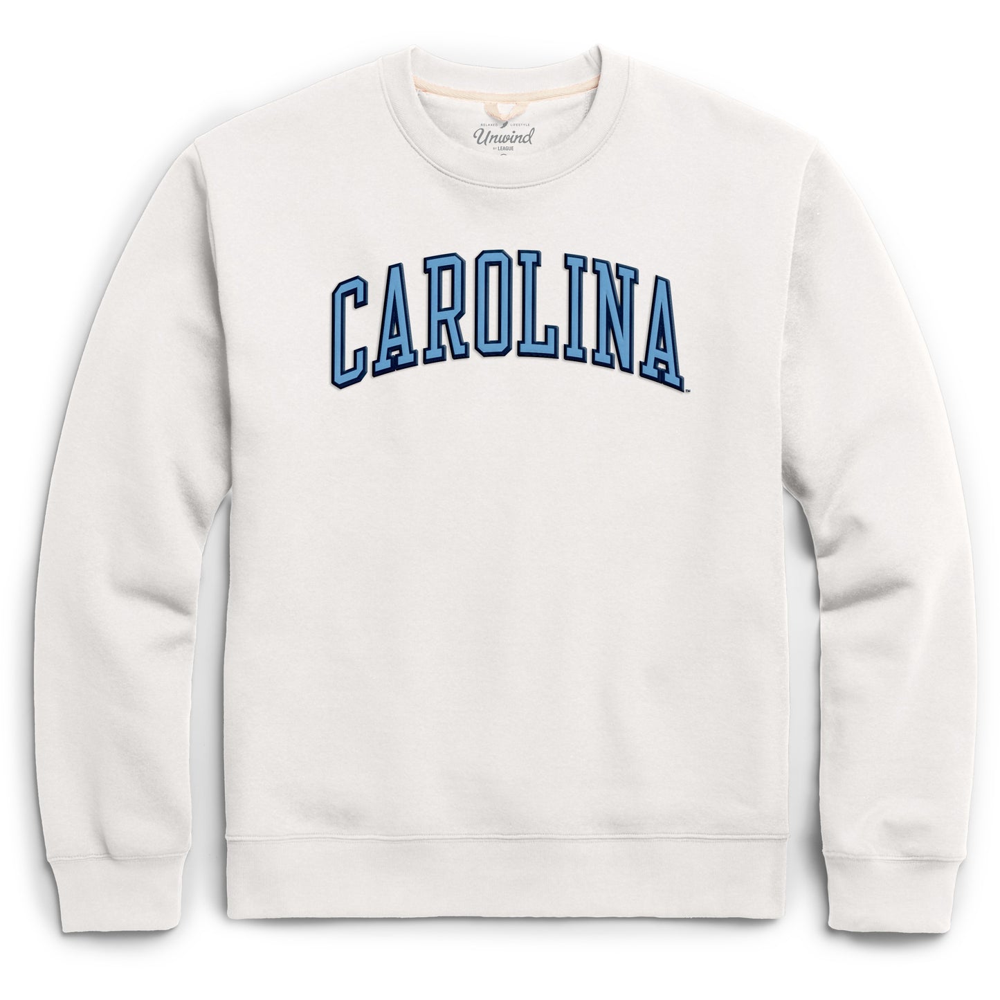 White North Carolina Embroidered Crewneck Sweatshirt by League