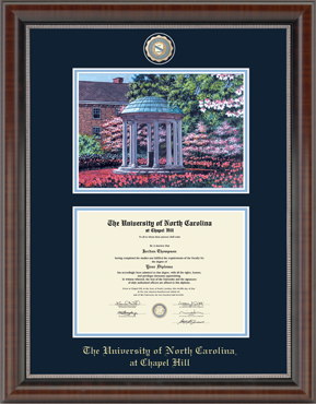 University of North Carolina Luxury Old Well Diploma Frame