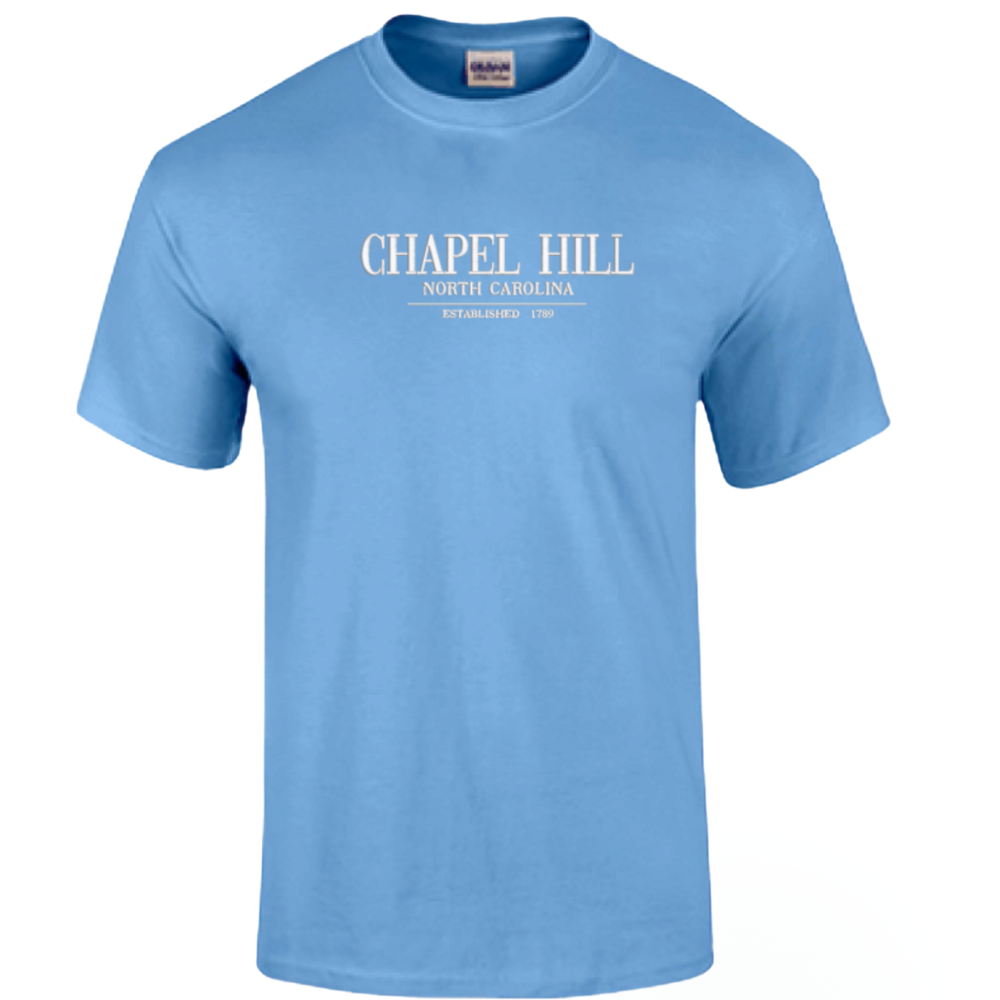 Chapel Hill Embroidered Chill T-shirt in Carolina Blue