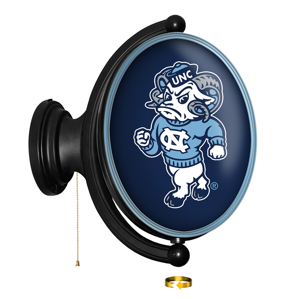 North Carolina Tar Heels: Mascot - Original Oval Rotating Lighted Wall Sign Navy