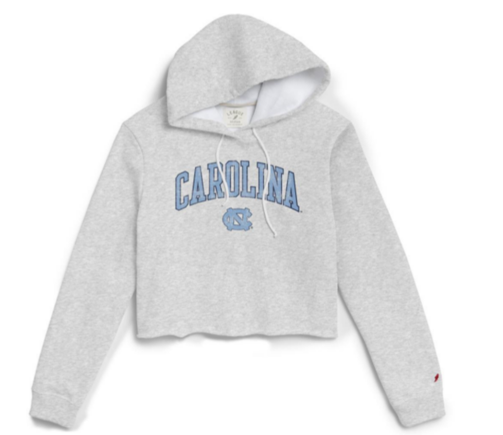 Carolina Cropped Hoodie UNC Sweatshirt for Womens Shrunken Head