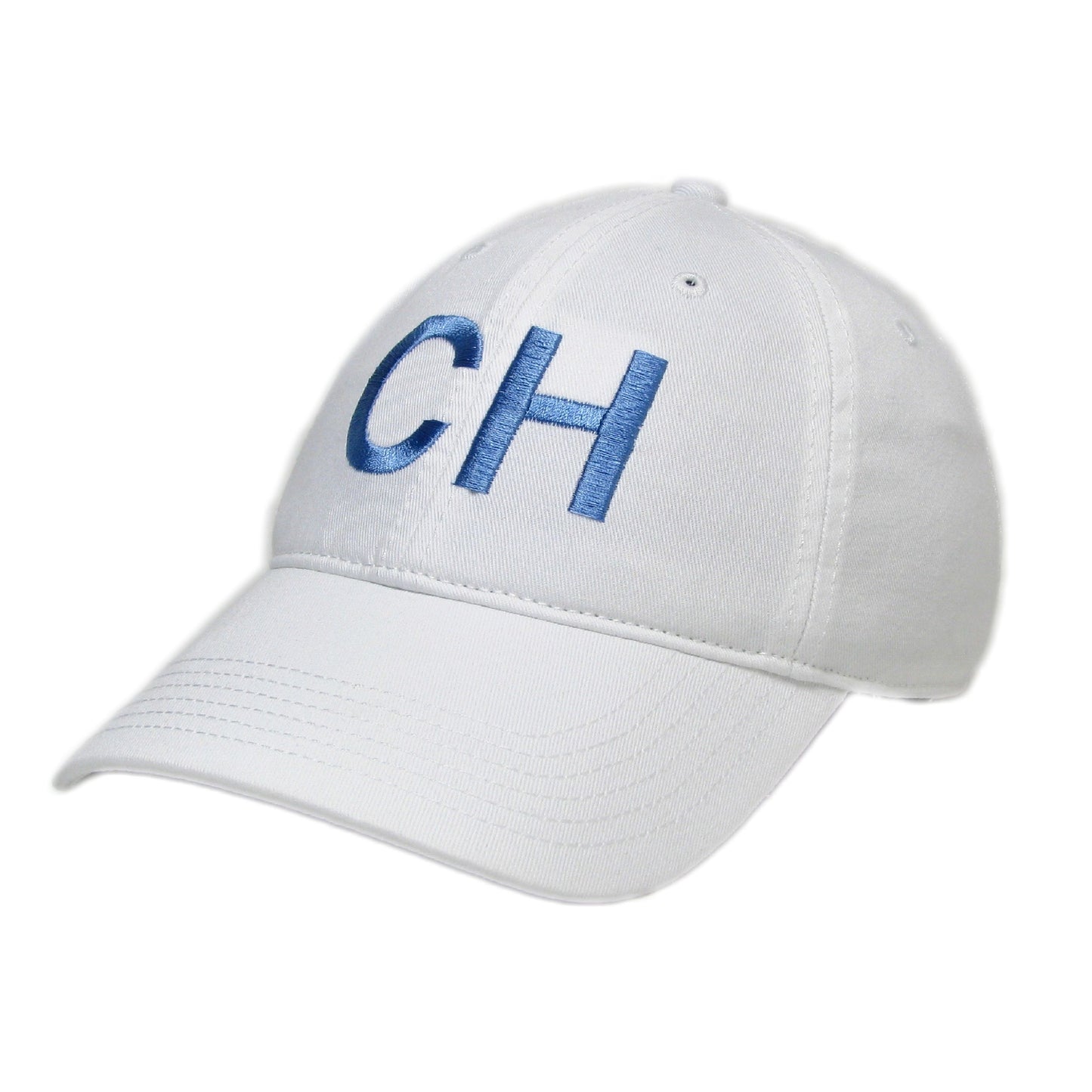 Chapel Hill Hat in White with Carolina Blue CH